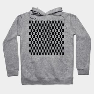 Black and White Midcentury Modern Half Moons Hoodie